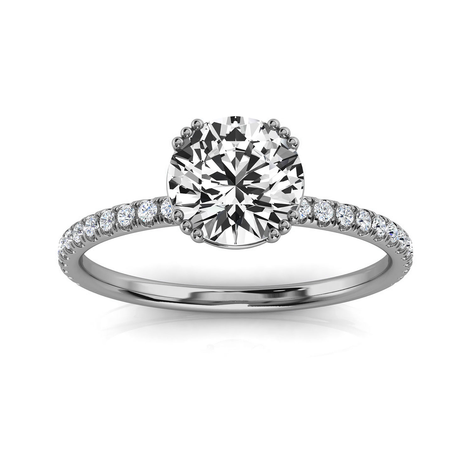 14K White Gold Share Petitie Earthy Organic Lab Grown Diamond Ring (1/6 ct. tw)